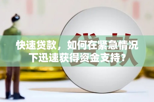 康定快速贷款，如何在紧急情况下迅速获得资金支持？