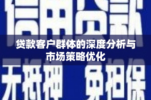 康定贷款客户群体的深度分析与市场策略优化