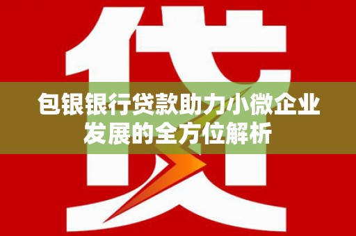 康定包银银行贷款助力小微企业发展的全方位解析
