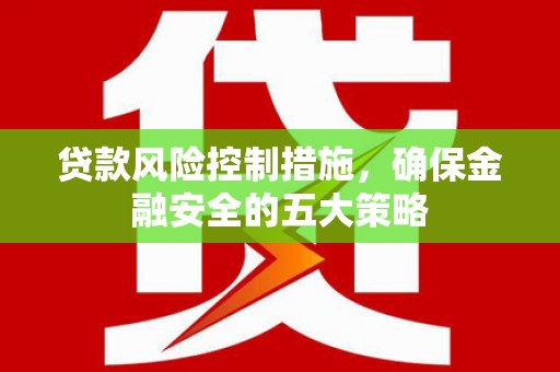 康定贷款风险控制措施，确保金融安全的五大策略