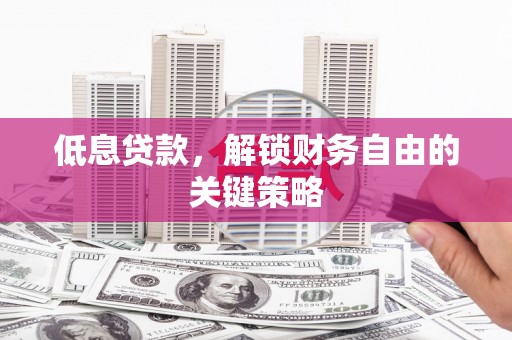 康定低息贷款，解锁财务自由的关键策略